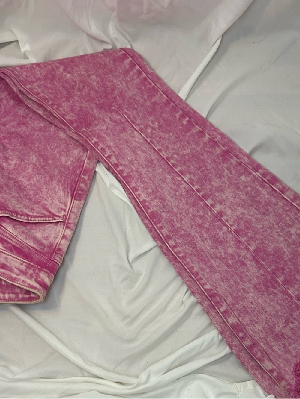 KanCan Pink Acid-Wash Flare Jeans